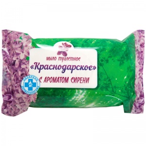 Мыло кусковое туалетное Меридиан "Краснодарское. Сирень", 100г, флоу-пак, 1шт.