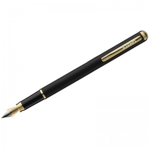 Ручка перьевая Luxor "Marvel" синяя, 0,8мм, корпус черный/золотистый (8232)