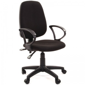 Кресло офисное Easy Chair 318 AL, ткань черная, пластик